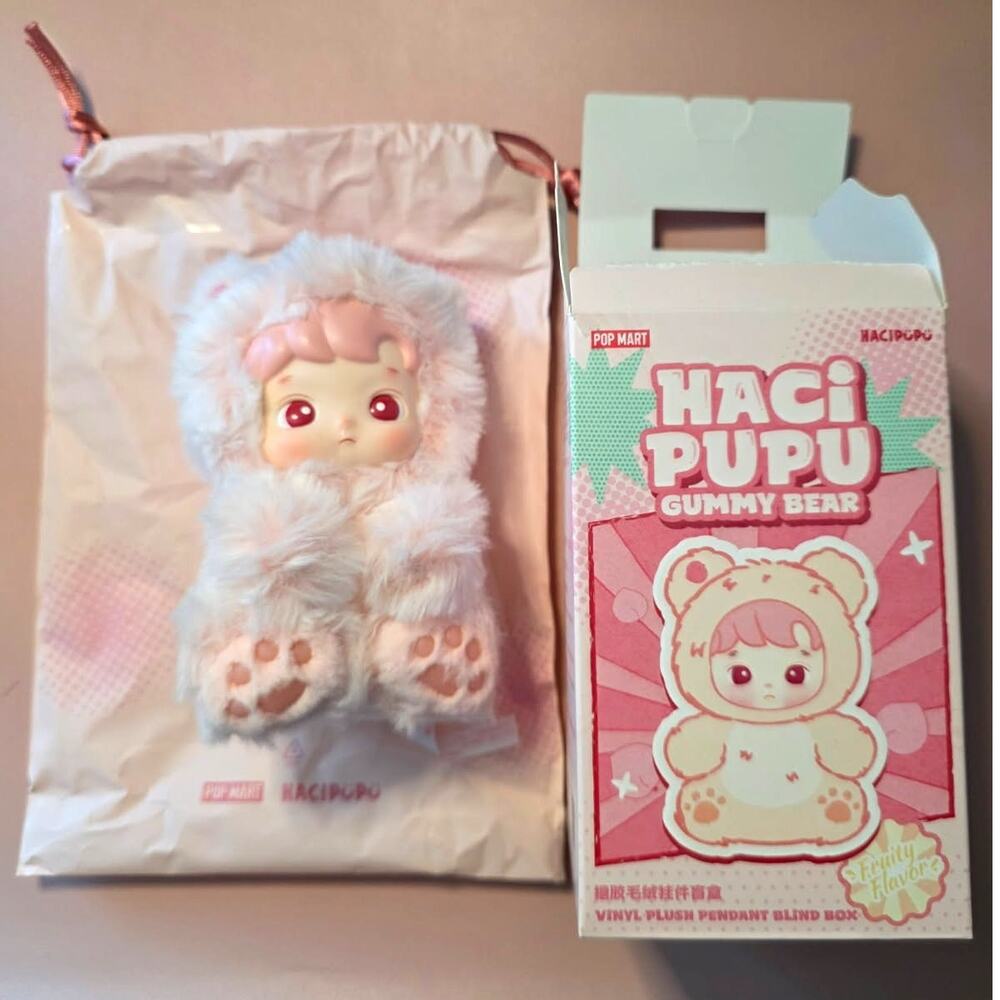 *PEACH FLAVOR* POP MART HACIPUPU Gummy Bear Series-Vinyl Plush Pendant